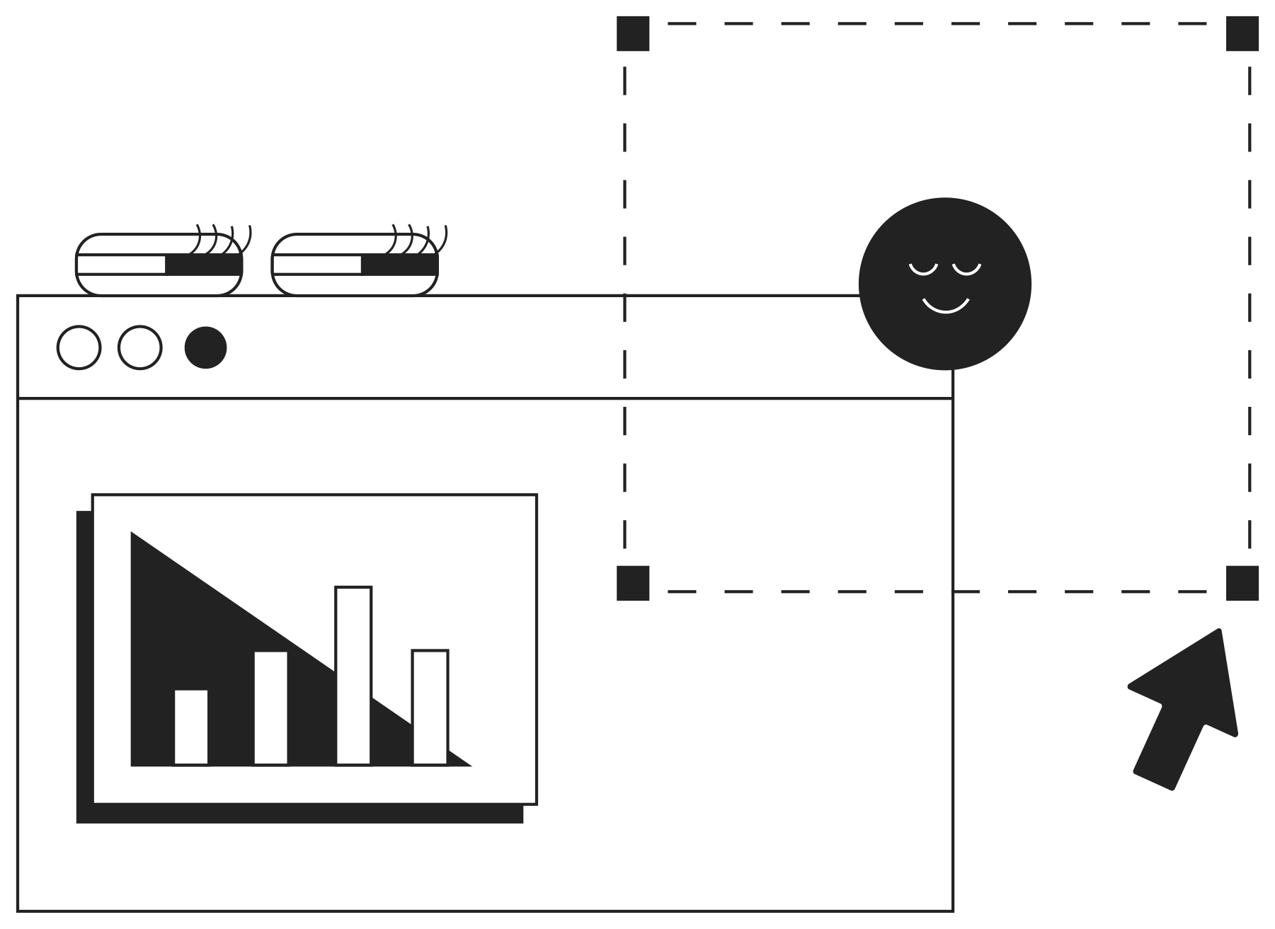 Vector image resizing concept illustration