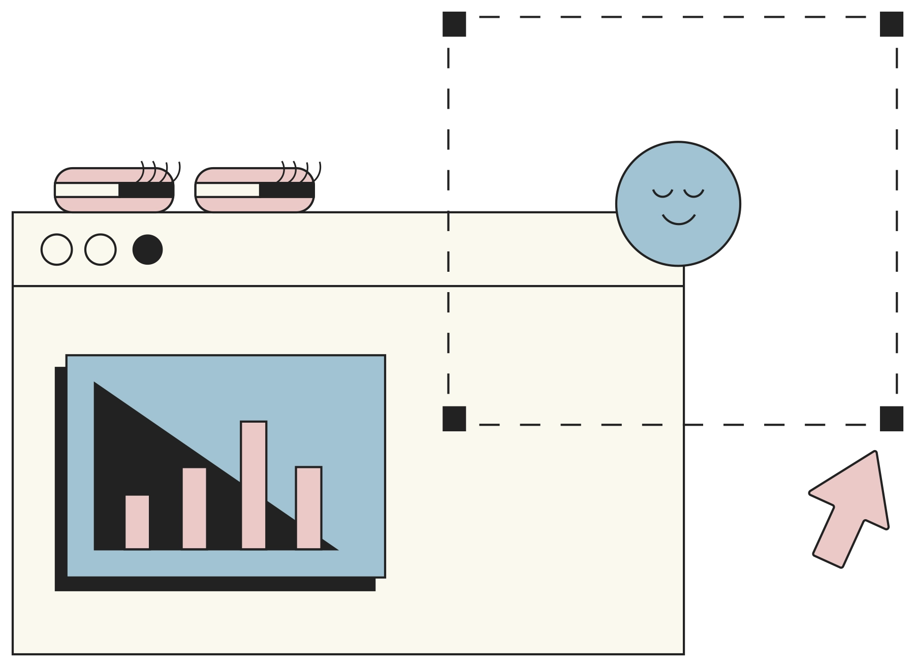 Vector image resizing concept illustration