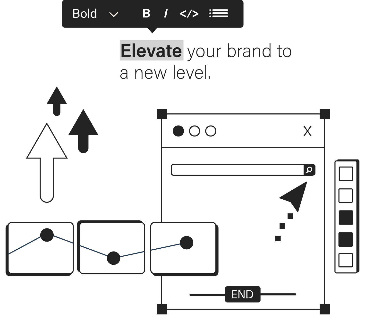 Vector brand elevation concept illustration