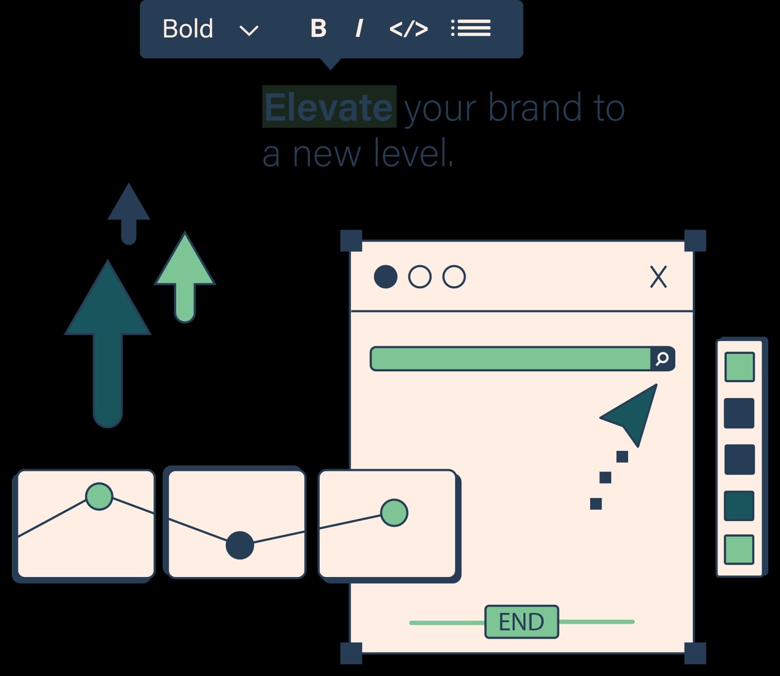 Vector brand elevation concept illustration