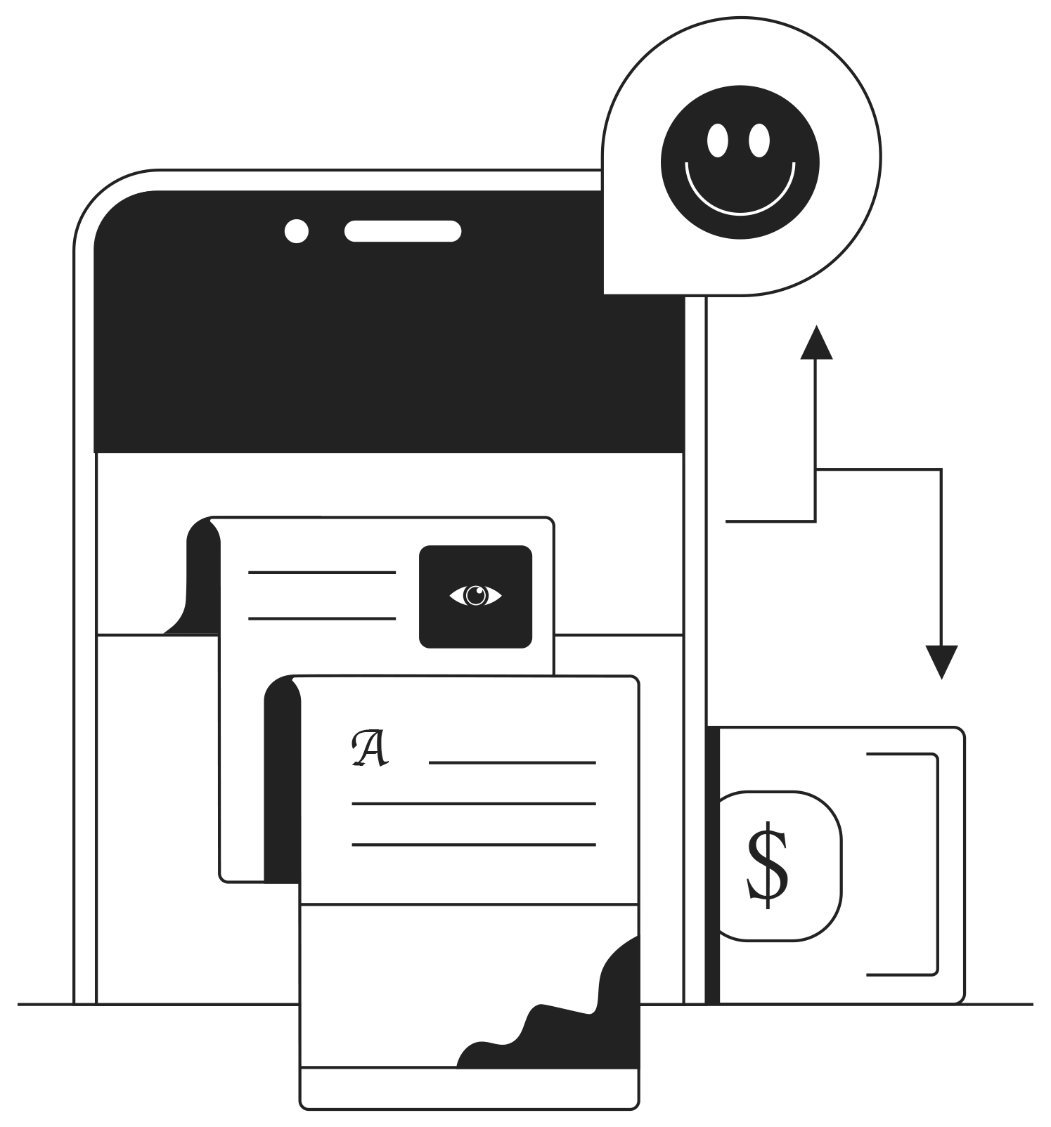 Vector device connections illustration