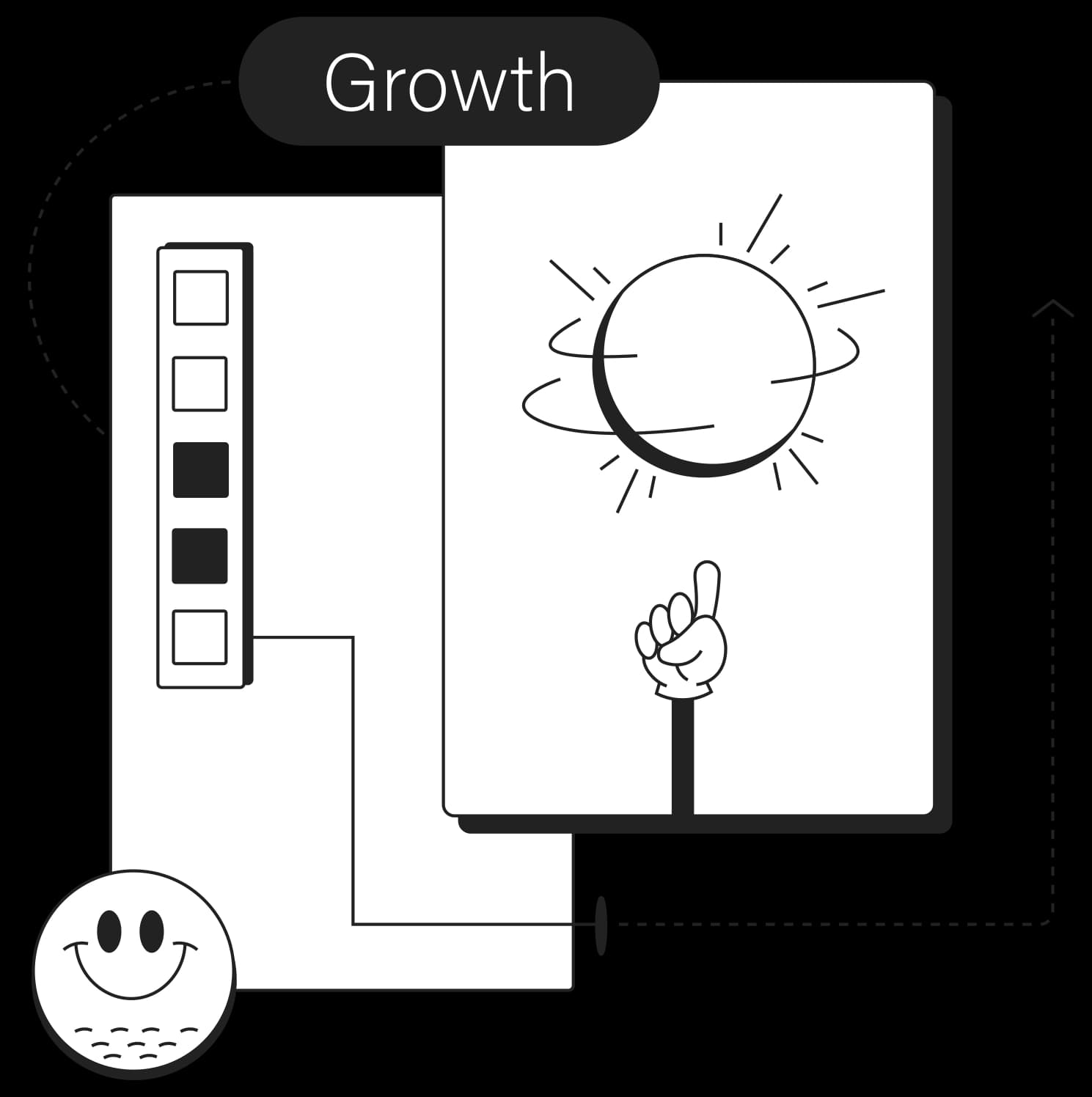 vector always grow concept illustration