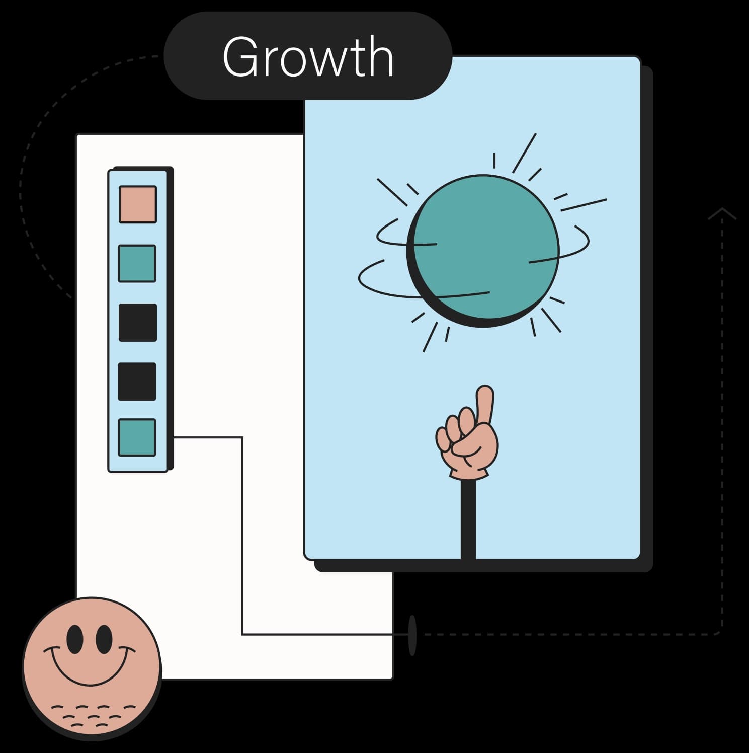 vector always grow concept illustration