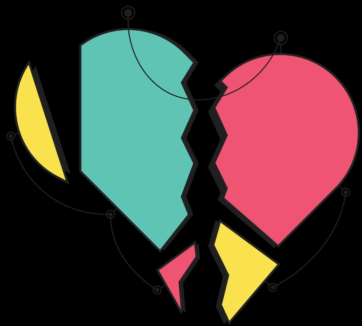 Vector broken heart concept illustration illustration