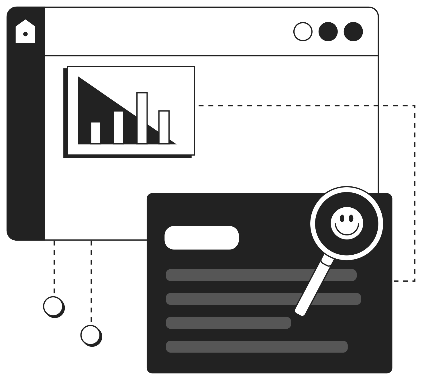 Vector a web of marketing concept illustration illustration