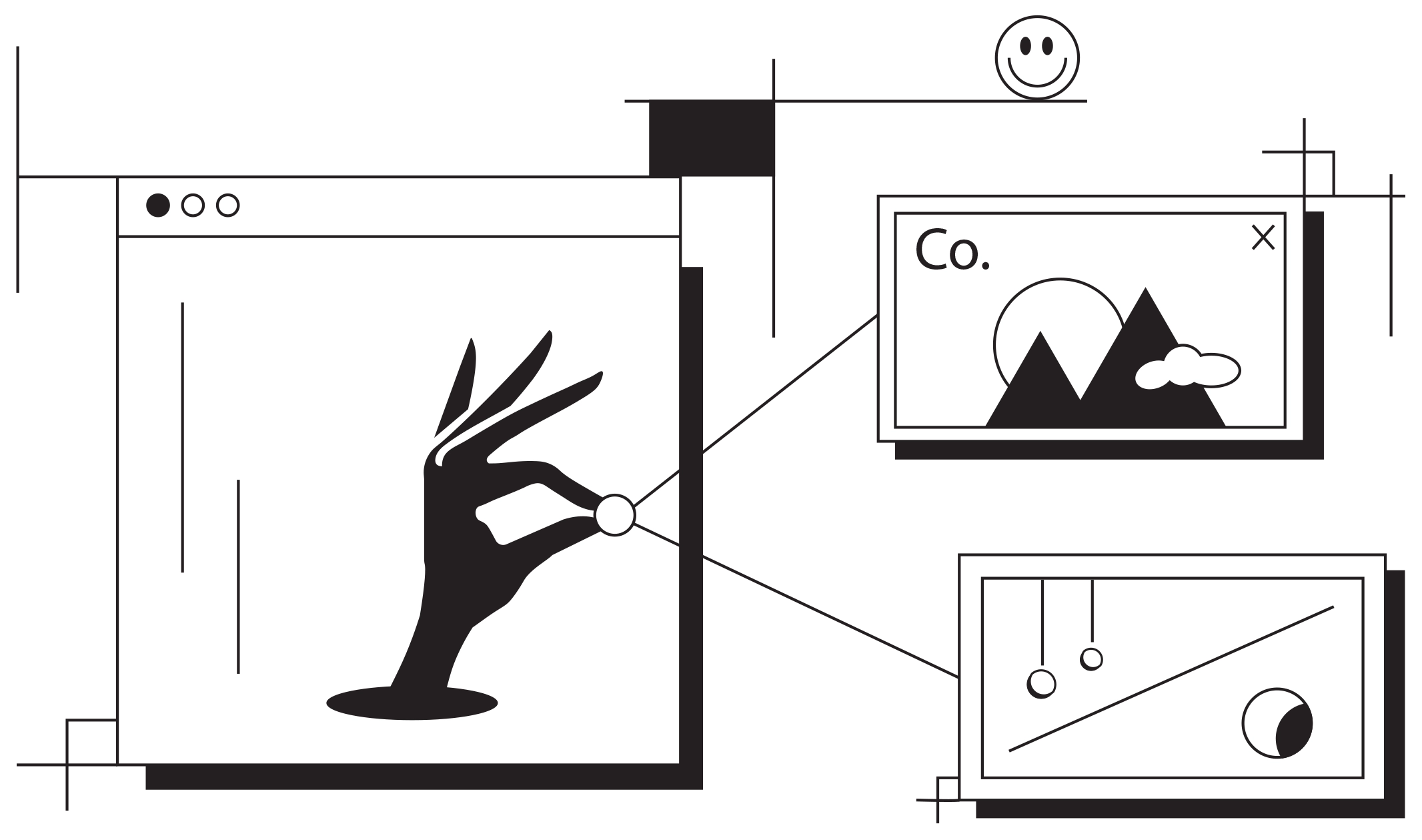 Vector company puppet master illustration