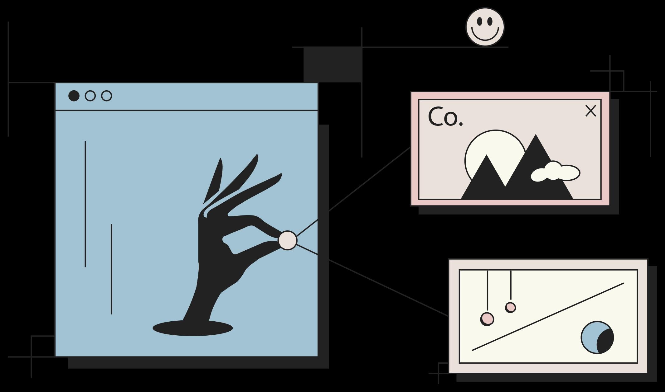 Vector company puppet master illustration