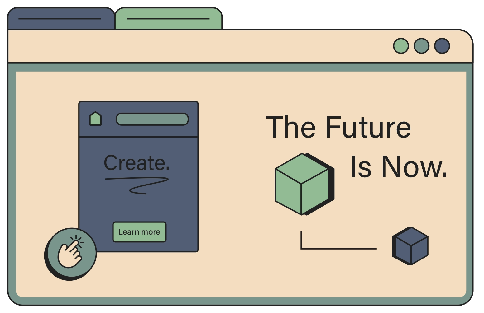 Vector retro computer illustration