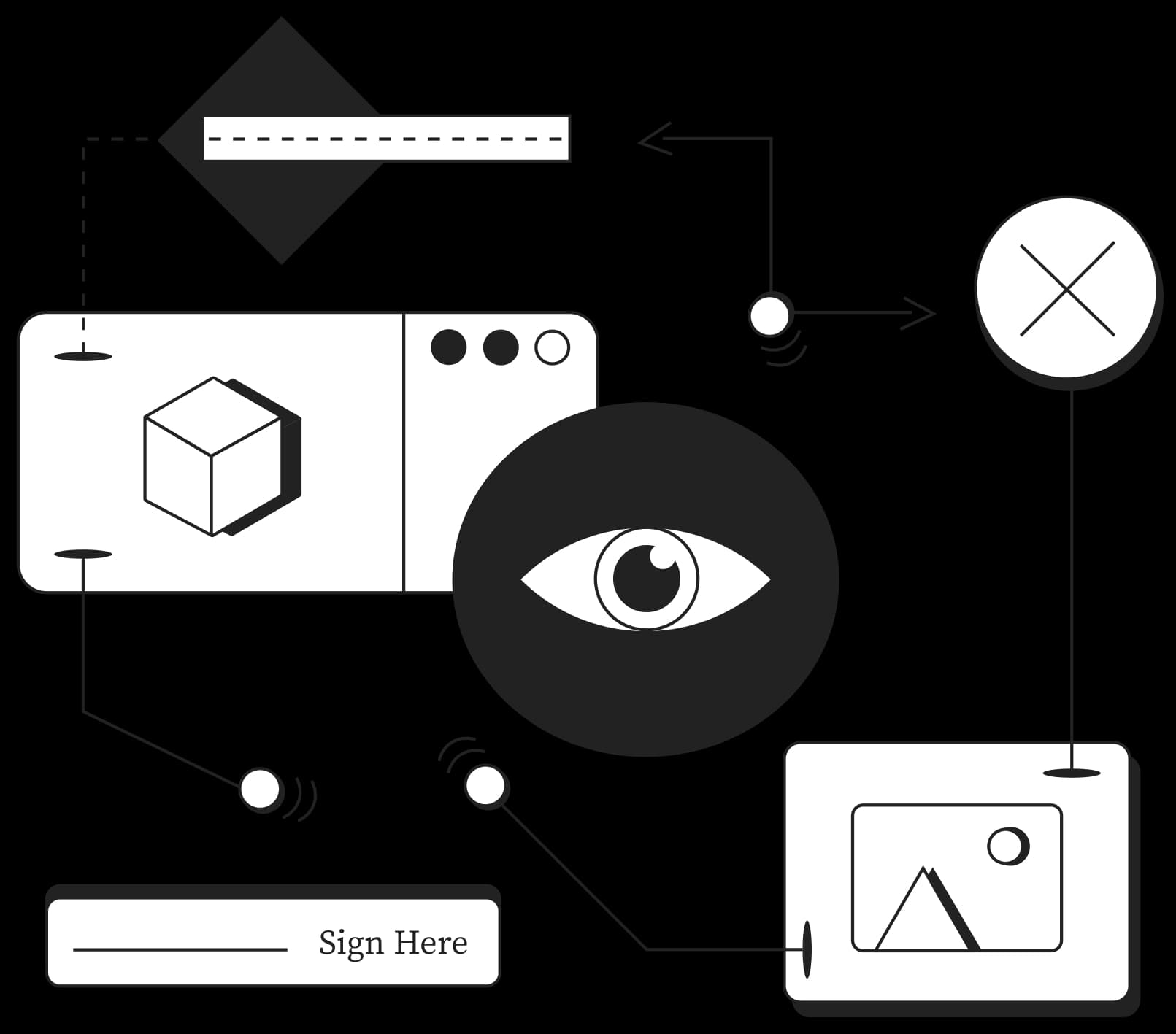 Vector trippy vision test illustration