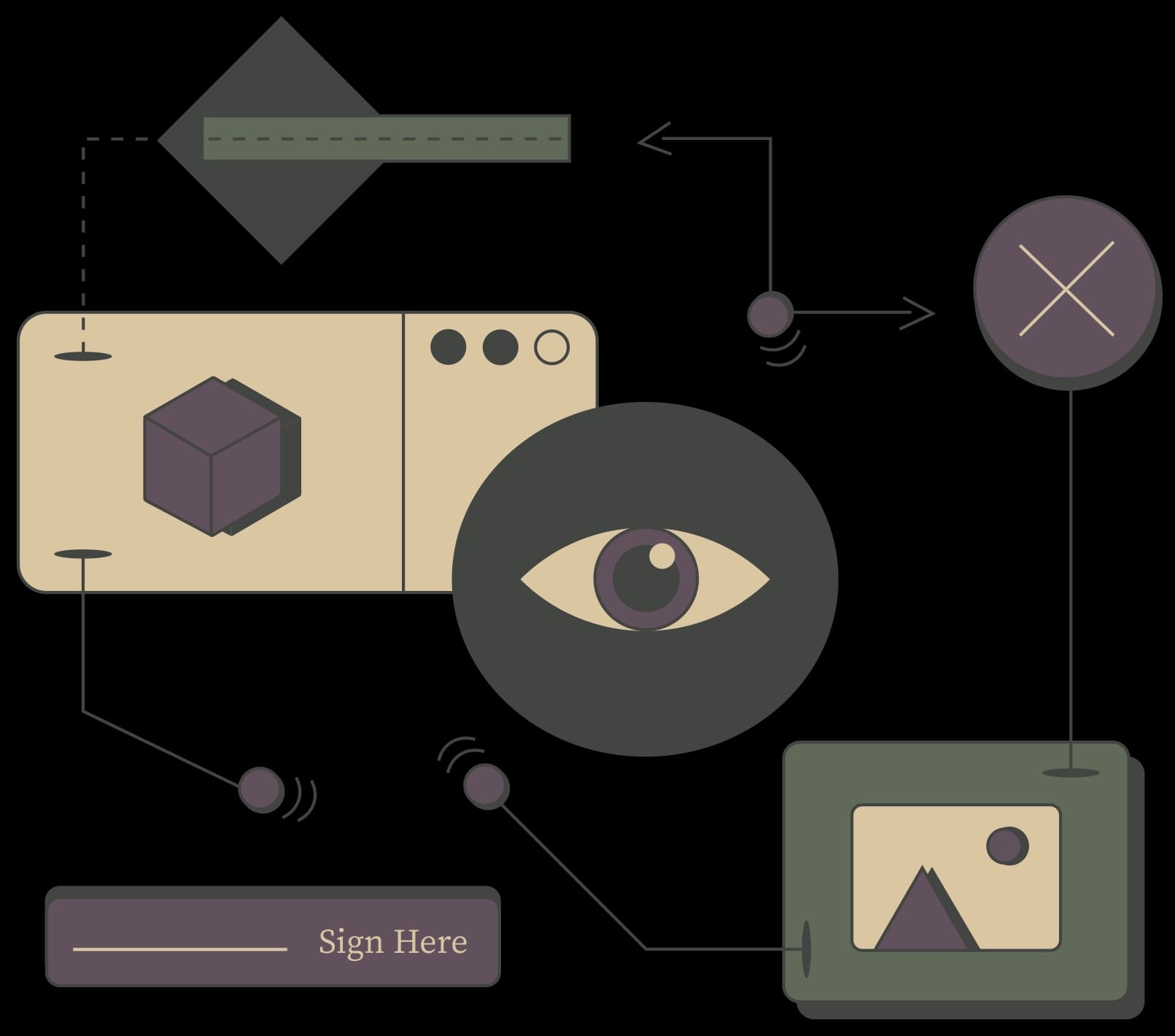 Vector trippy vision test illustration